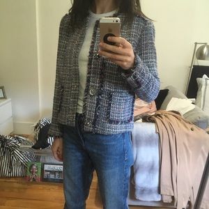 Zara Tweed Jewel Button Jacket